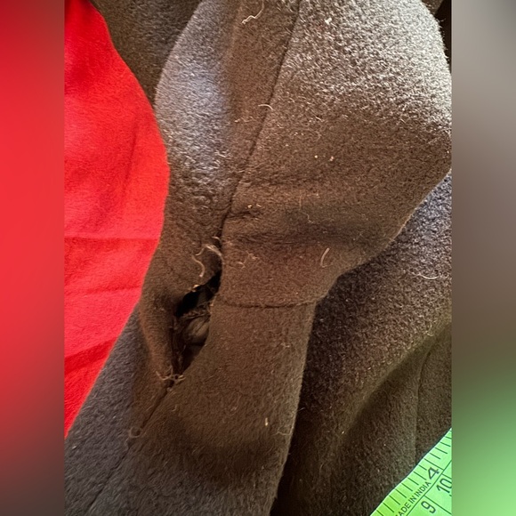 Vintage Wool and Cashmere Trench Coat 90’s Feminine Elegant Goth Duster noir - Picture 11 of 15